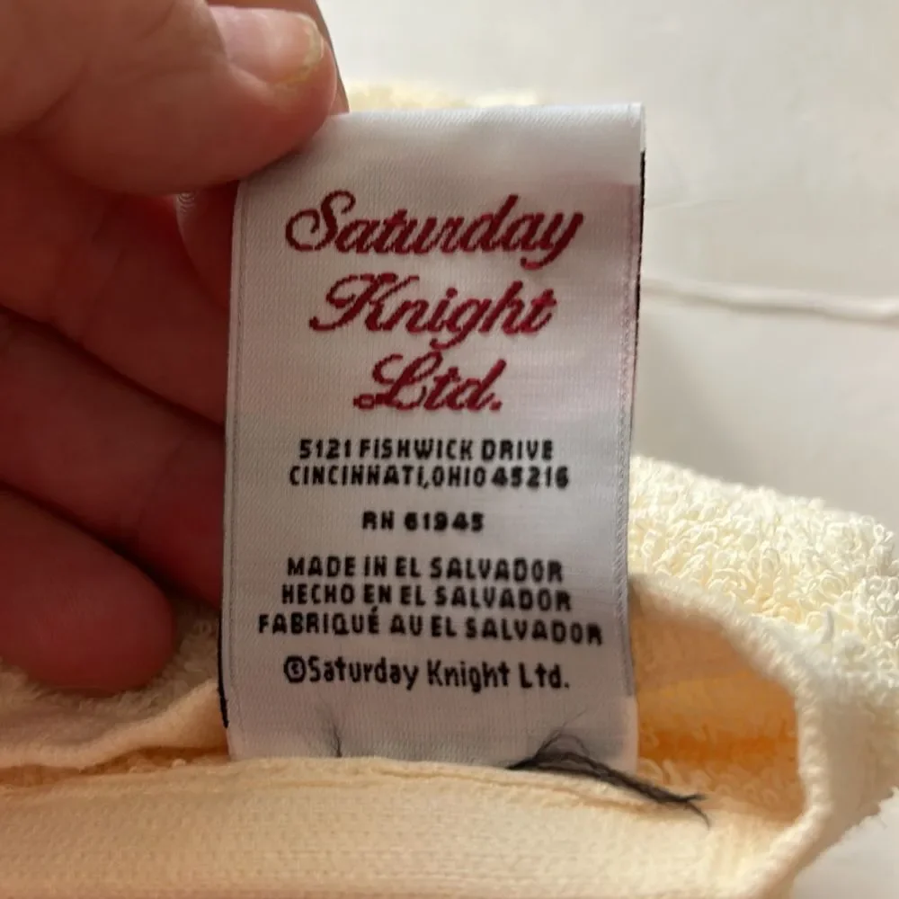 SATURDAY KNIGHT LTD Cream Blue Snowman Bath Towel Decorative NWT Winter Holiday